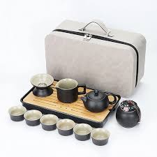Juego de Té de Viaje Individual - Tetera Negra