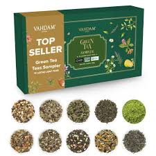 Caja Surtida de Té Verde VAHDAM - 10 Sabores Sin Gluten