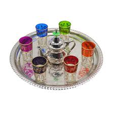 Juego de Té Moruno para Dos con Bandeja Artesanal