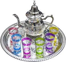 Juego de Té Marroquí Completo: Tetera y Vasos