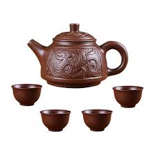 Juego de Té Kung Fu de Arcilla Púrpura Yixing con Dragón