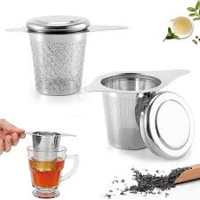 Filtros de Té con Tapa - 2 Piezas de Acero Inoxidable