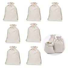 15 Bolsas de Algodón Reutilizables con Cordon