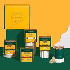 Set de Regalo de Té de Cúrcuma VAHDAM - 4 Sabores