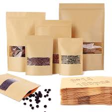 Bolsa Kraft con Ventana 100 Piezas - Reutilizable y Stand Up
