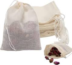 50 Bolsas de Té Reutilizables con Cordón