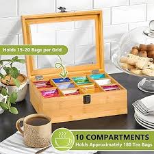 GUHAOOL - Caja de Madera para Té e Infusiones