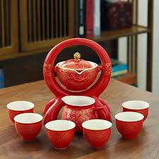 Juego de Té Retro de Cerámica para Hombre Perezoso - 8 Piezas