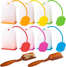 Juego de 6 Bolsas de Té de Silicona Reutilizables con 2 Cucharas