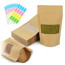 Bolsas de Papel con Ventana y Pegatinas: Pack de 310 Piezas