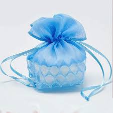 Bolsa Bombonera Doble Tela Azul Celeste para Niños