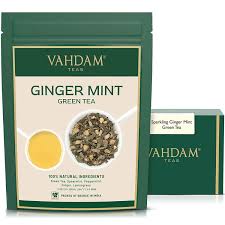 Té Verde Menta y Jengibre VAHDAM - 50 Tazas
