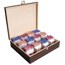 Caja de Té Creativa DECO Marrón en Madera