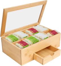 ELICNA Caja Organizadora de Infusiones y Té de Madera