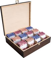 Caja de Té en Madera Marrón - Creative DECO