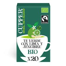 Cupper - 20 Bolsitas de Té Verde Ecológico con Lima