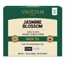 Té Verde de Jazmín VAHDAM - 100 Bolsitas Piramidales