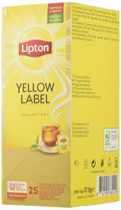 Paquete de 6 Cajas de Té Negro Lipton Yellow Label - 25 Sobres Cada Una