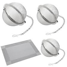 Juego de 3 Filtros de Té de Acero Inoxidable