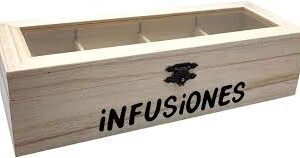Caja de Madera Decorativa para Infusiones y Recuerdos
