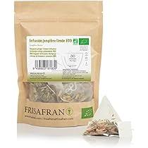 Infusión Ecológica de Jengibre y Limón en Pirámide - FRISAFRAN