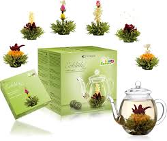 Set de Regalo ErblühTee: Flores de Té con Tetera