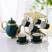 Set de Té de Lujo: 20 Piezas con Tetera