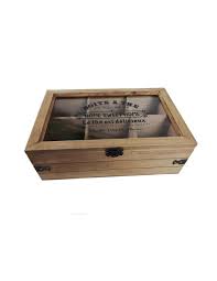 Caja Vintage de Madera para Té: 6 Compartimientos