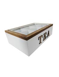 Caja Vintage para Almacenaje de Té - 6 Compartimientos
