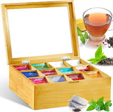 Elegante Caja de Té de Madera