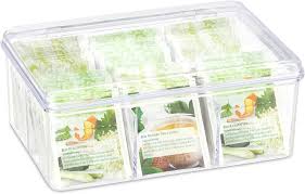 Caja Organizadora de Té con 6 Compartimentos para 90 Infusiones