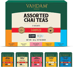 Regalo de Té Chai VAHDAM: Surtido Gourmet de 5 Sabores