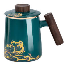 Taza Infusiones Cerámica con Tapa y Filtro